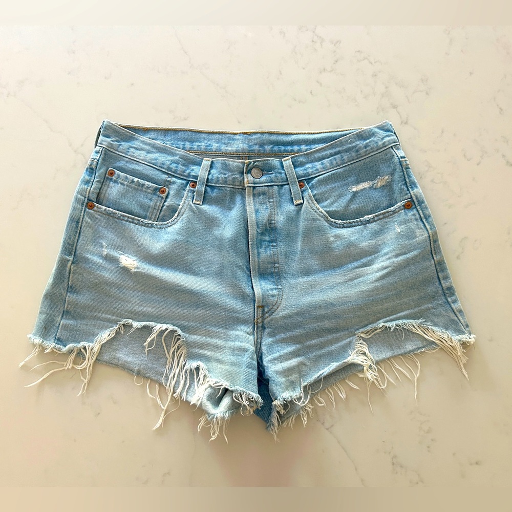 Levi's 501 High Rise Denim Cut Off Shorts